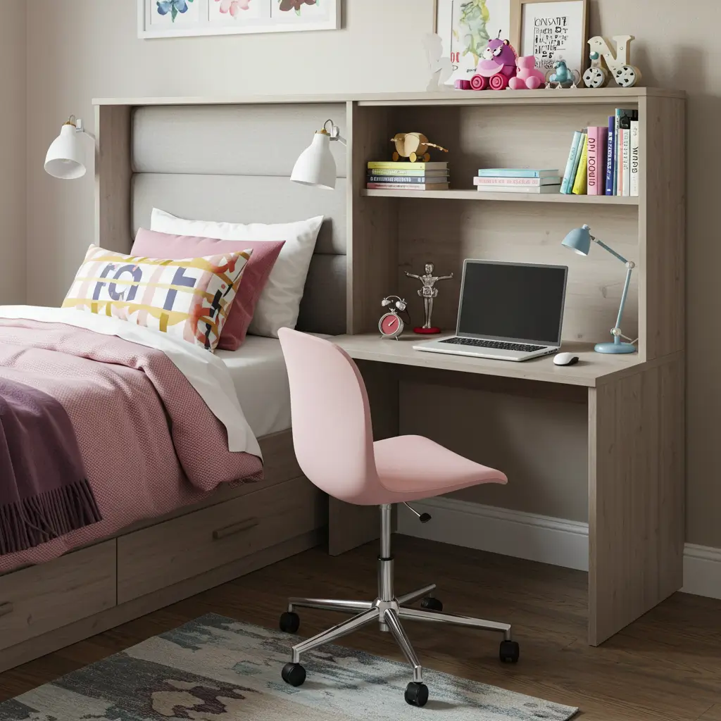 . Headboards with Built-in Desks