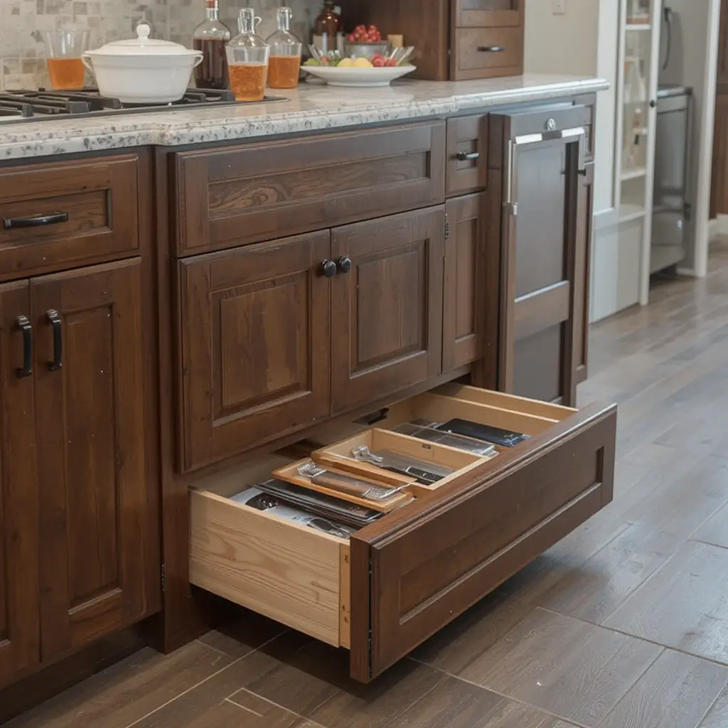 Incorporate Cabinet Toe Kick Drawers