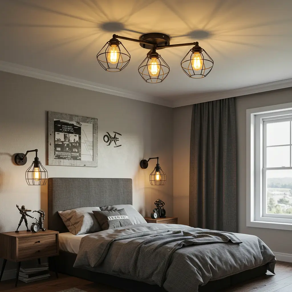 Industrial Cage Ceiling Lights