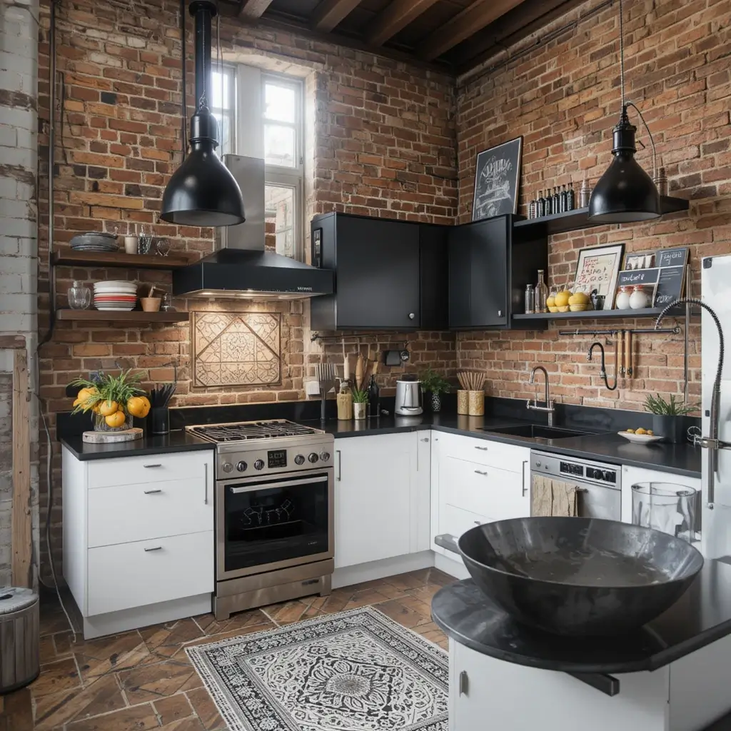 Industrial Charm with Exposed Brick Walls
