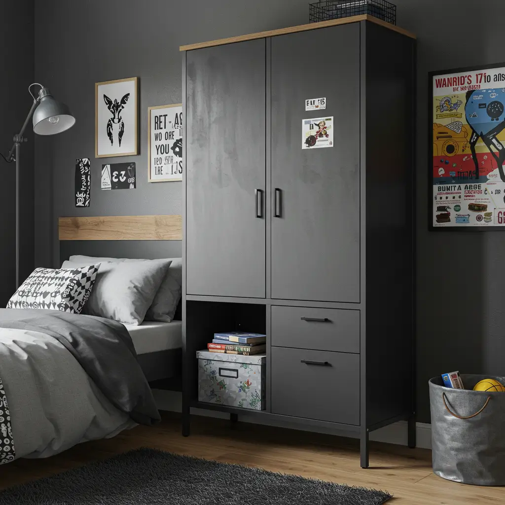 Industrial-Style Cupboards with Metal Frames