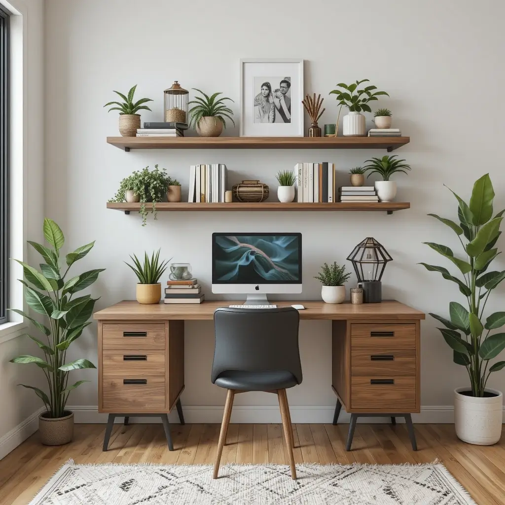 Install Floating Shelves Above Your Desk