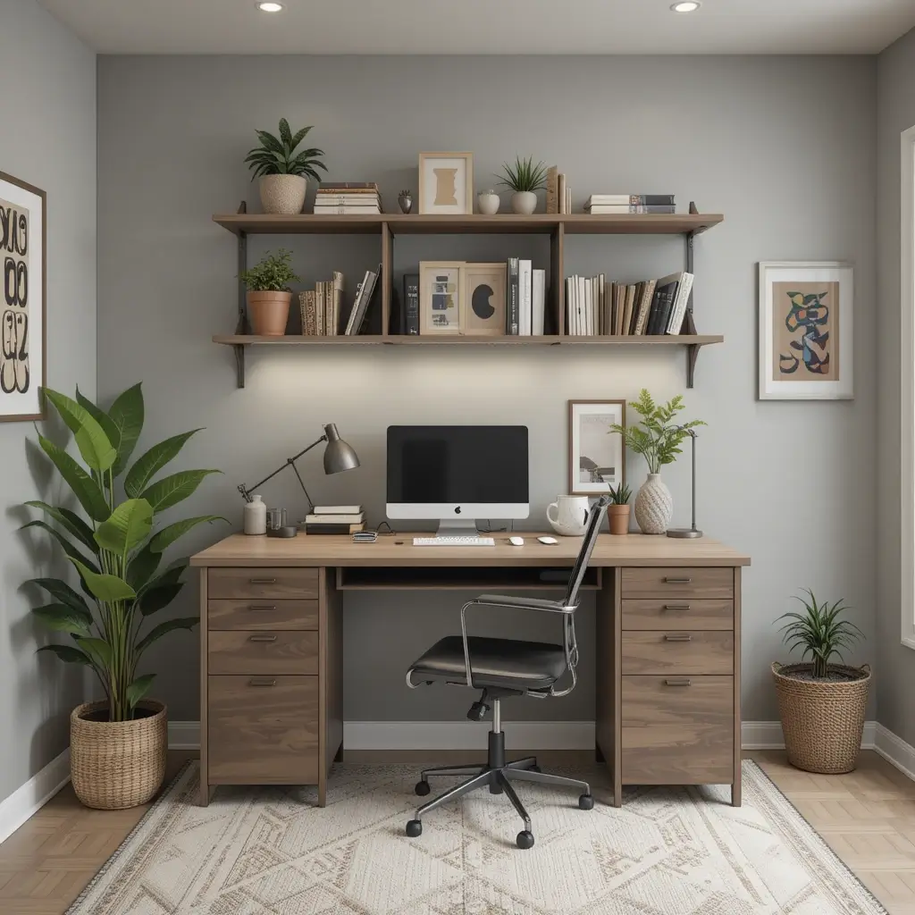  Install Shelves Above the Desk