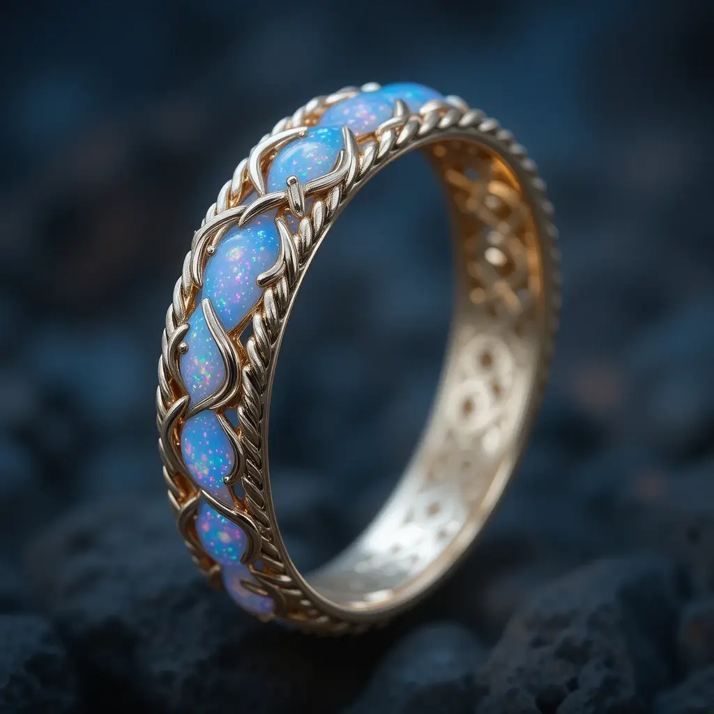 Intertwined Braid with Opal Inset