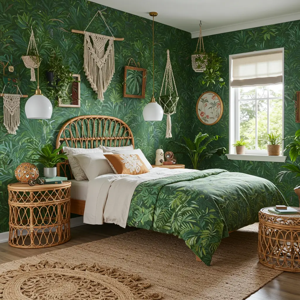 Jungle Green with Boho Decor