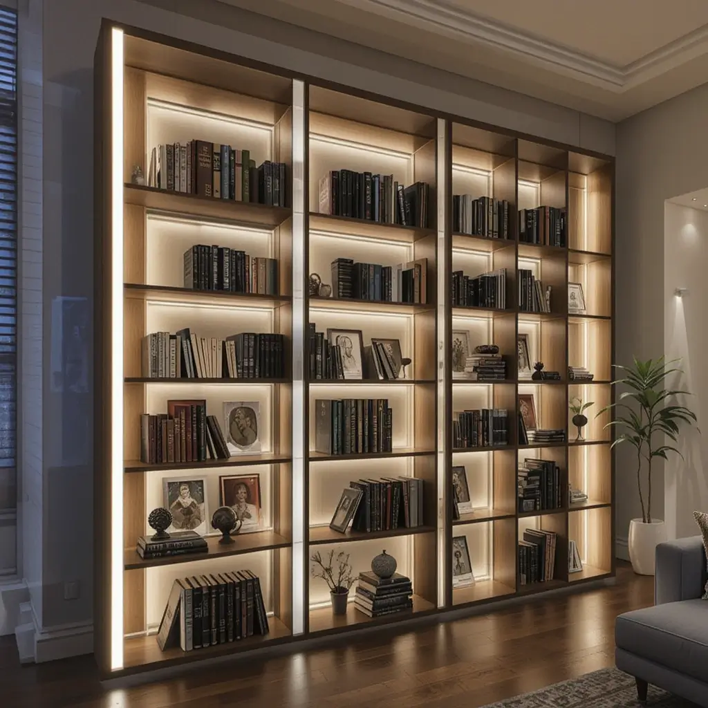 LED Light Bars Along Shelf Edges