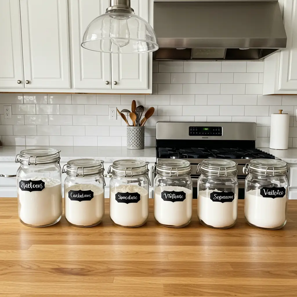 Label Ingredients in Glass Jars