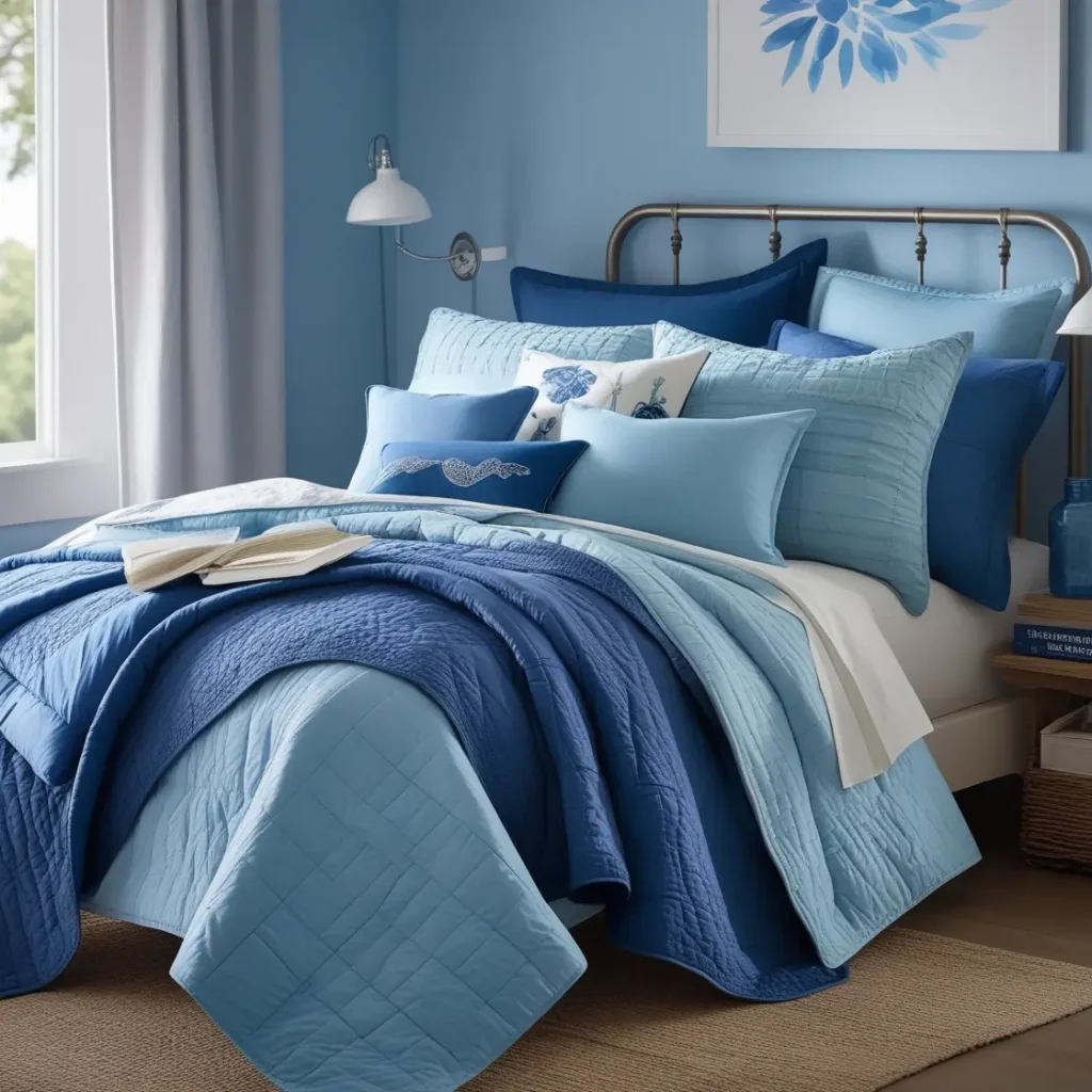 Layered Blue Bedding