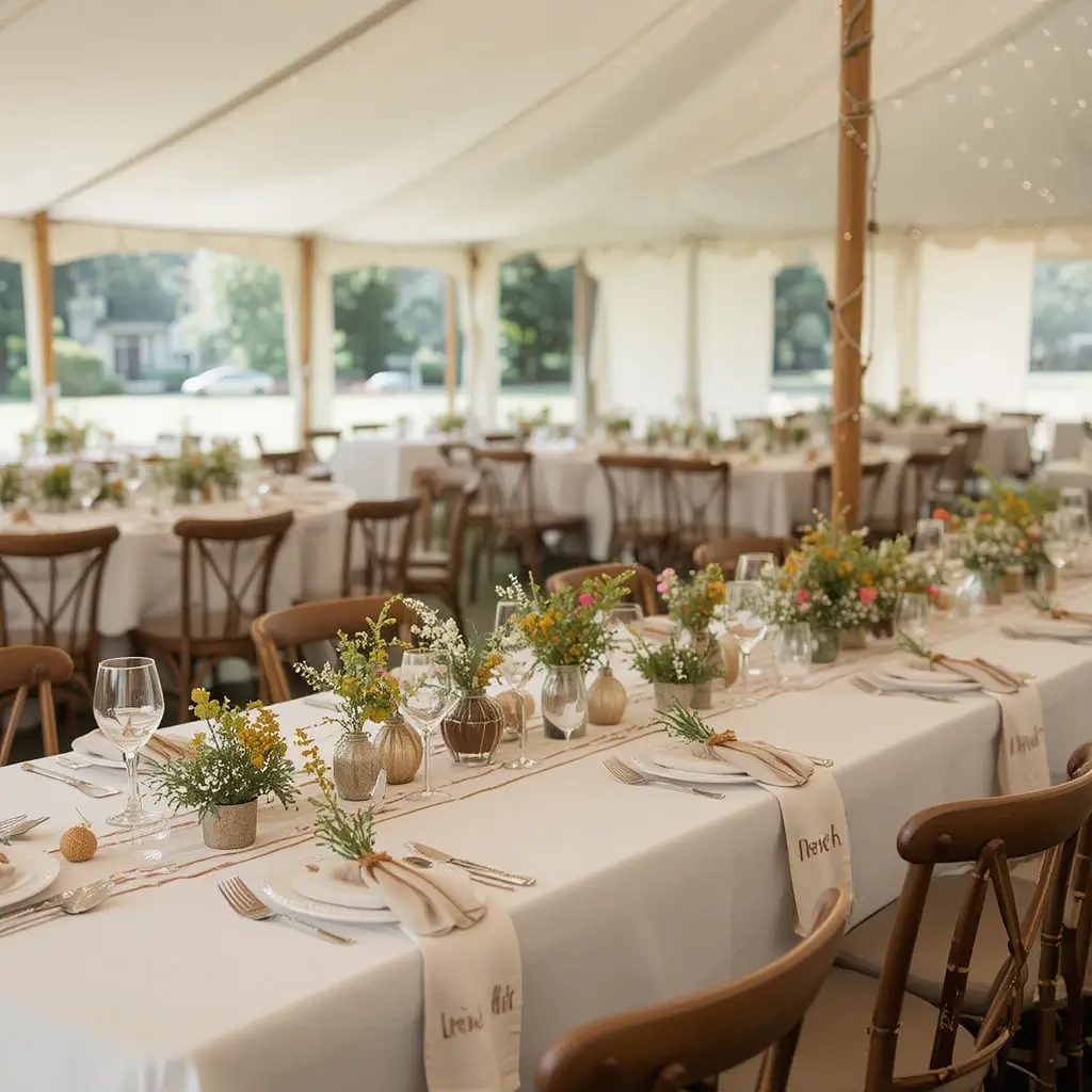 Linen Napkins with Twine Ties