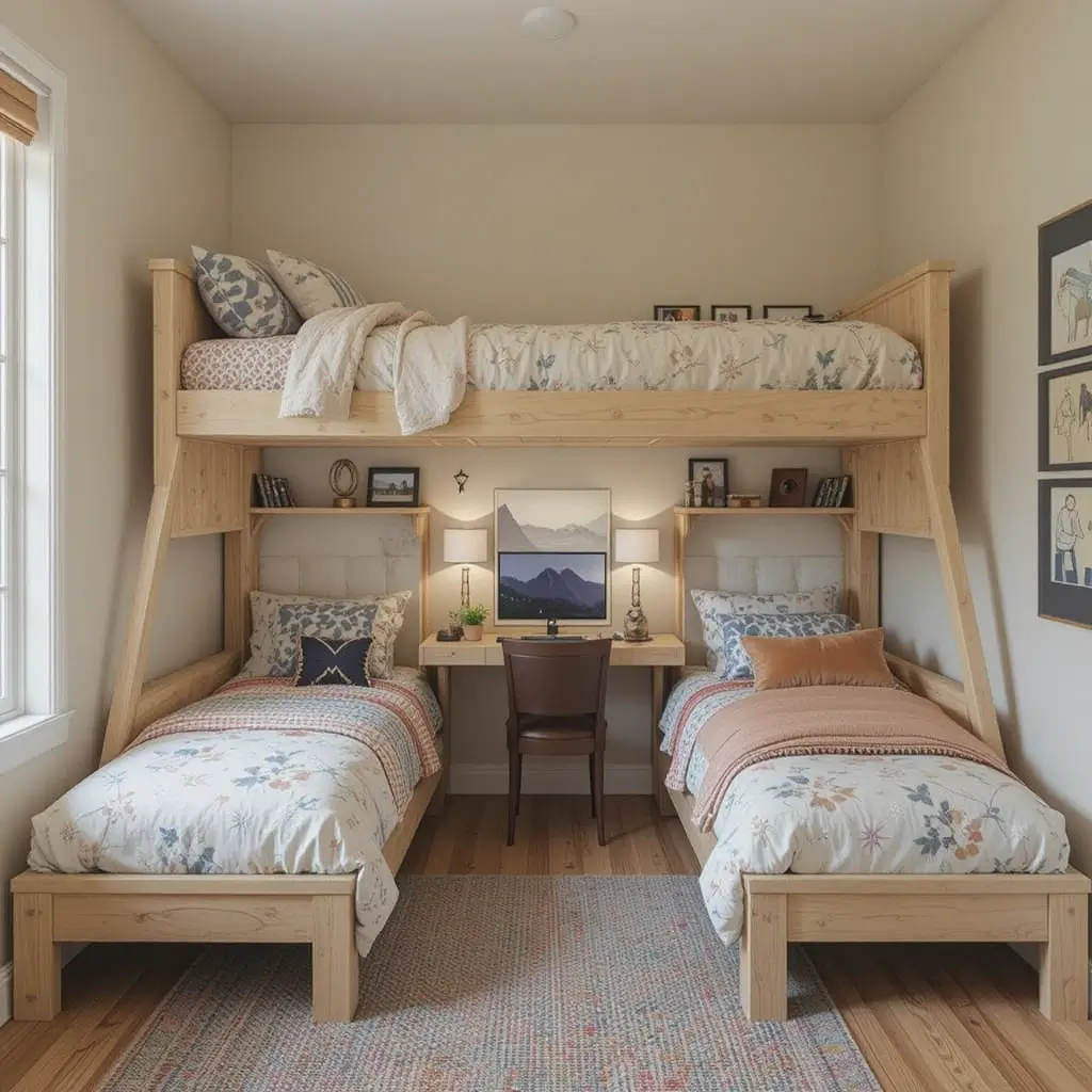 Lofted Bunk Beds for Extra Floor Space
