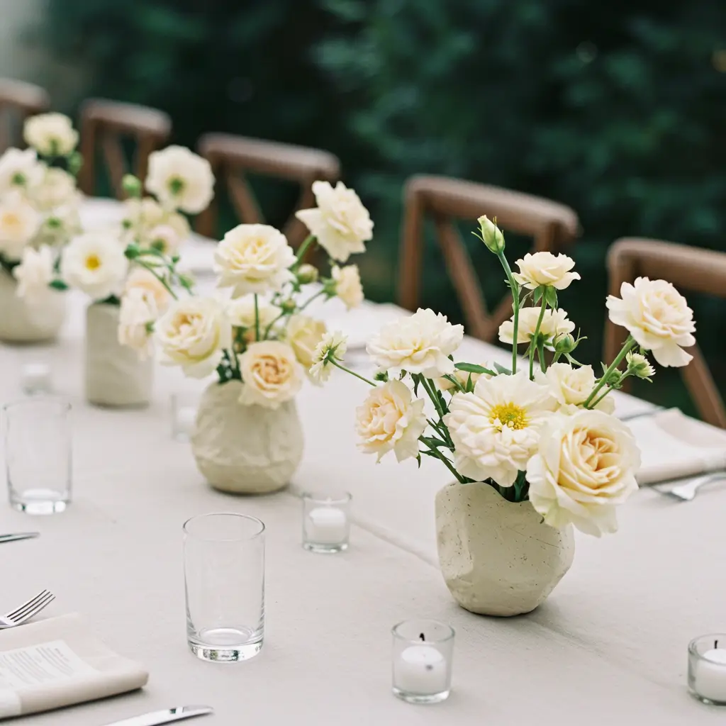 Long-Stemmed Anemones in Single Rows