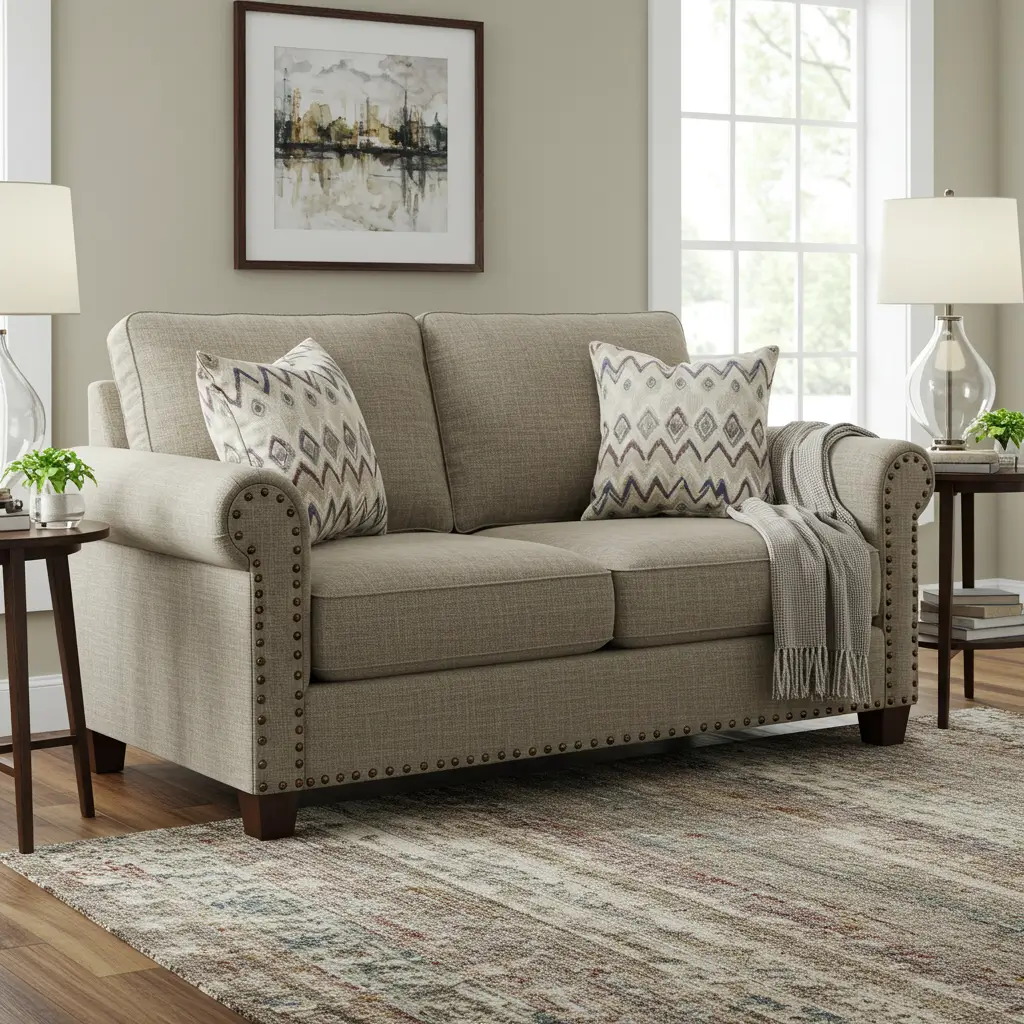 Loveseat with Nailhead Trim