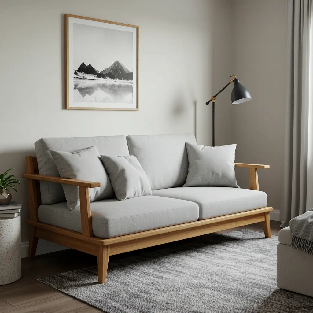 Loveseat with Wooden Frame