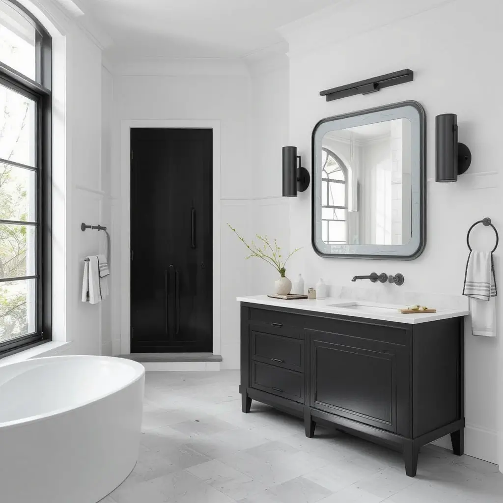 Matte Black Fixtures for Bold Contrast