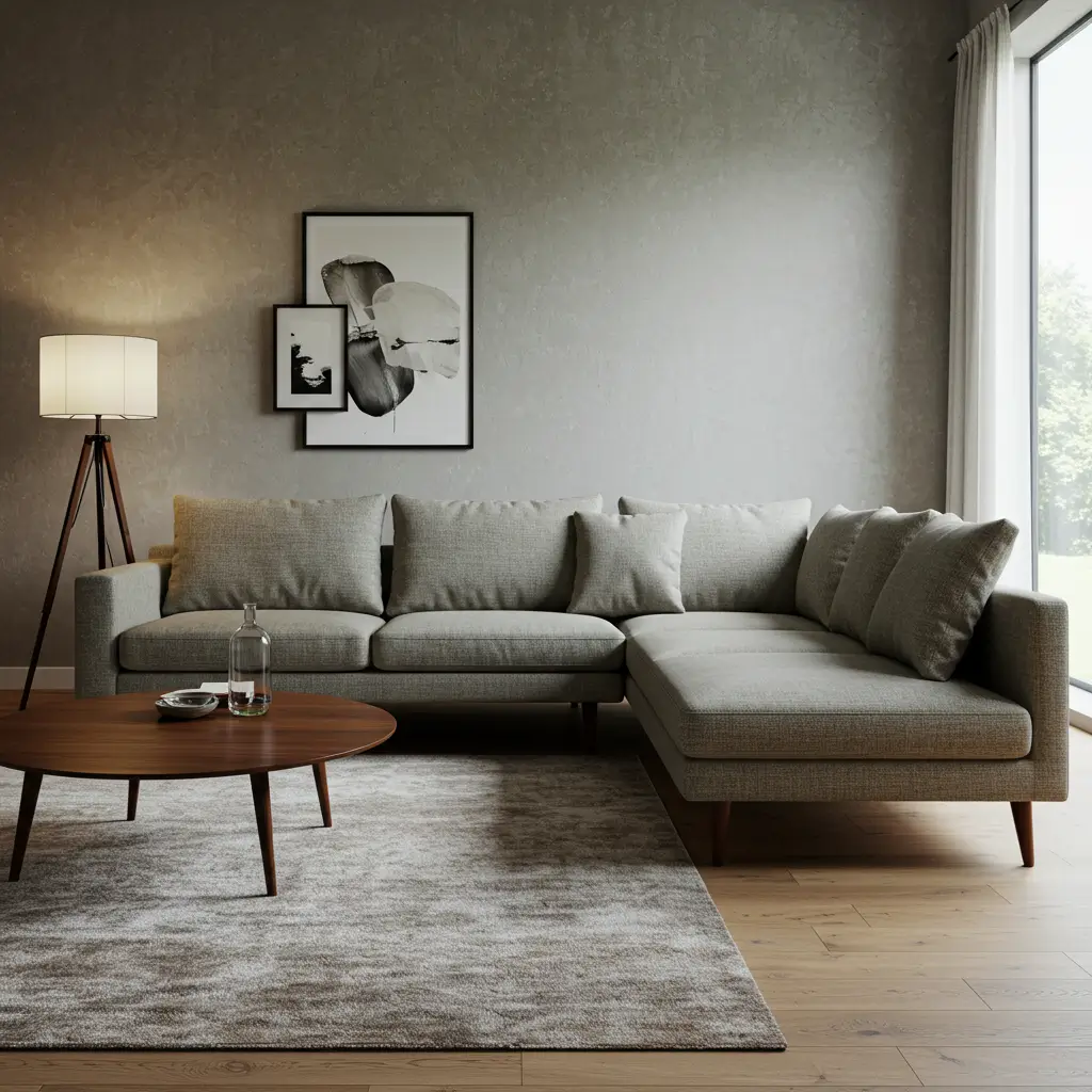Mid-Century Modern L-Shaped Sofa