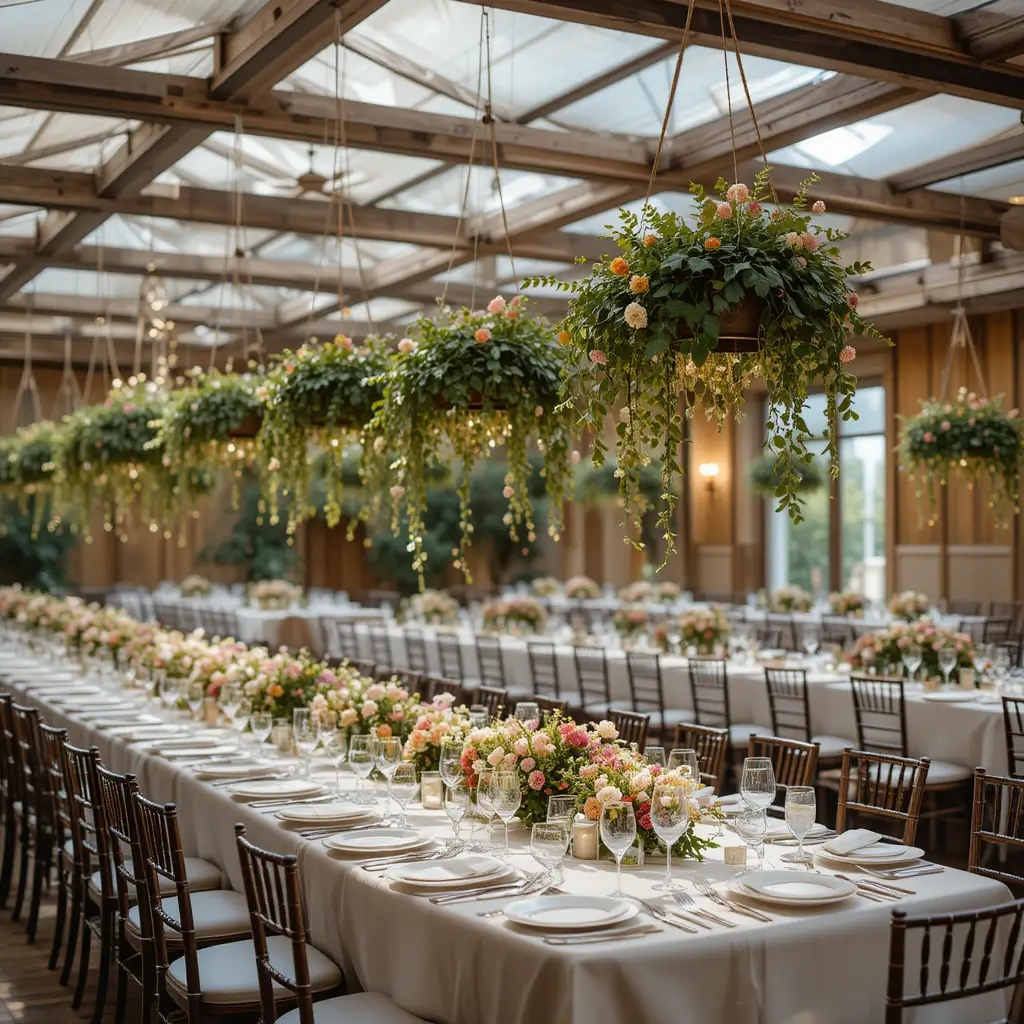 Mini Hanging Planters Above Tables