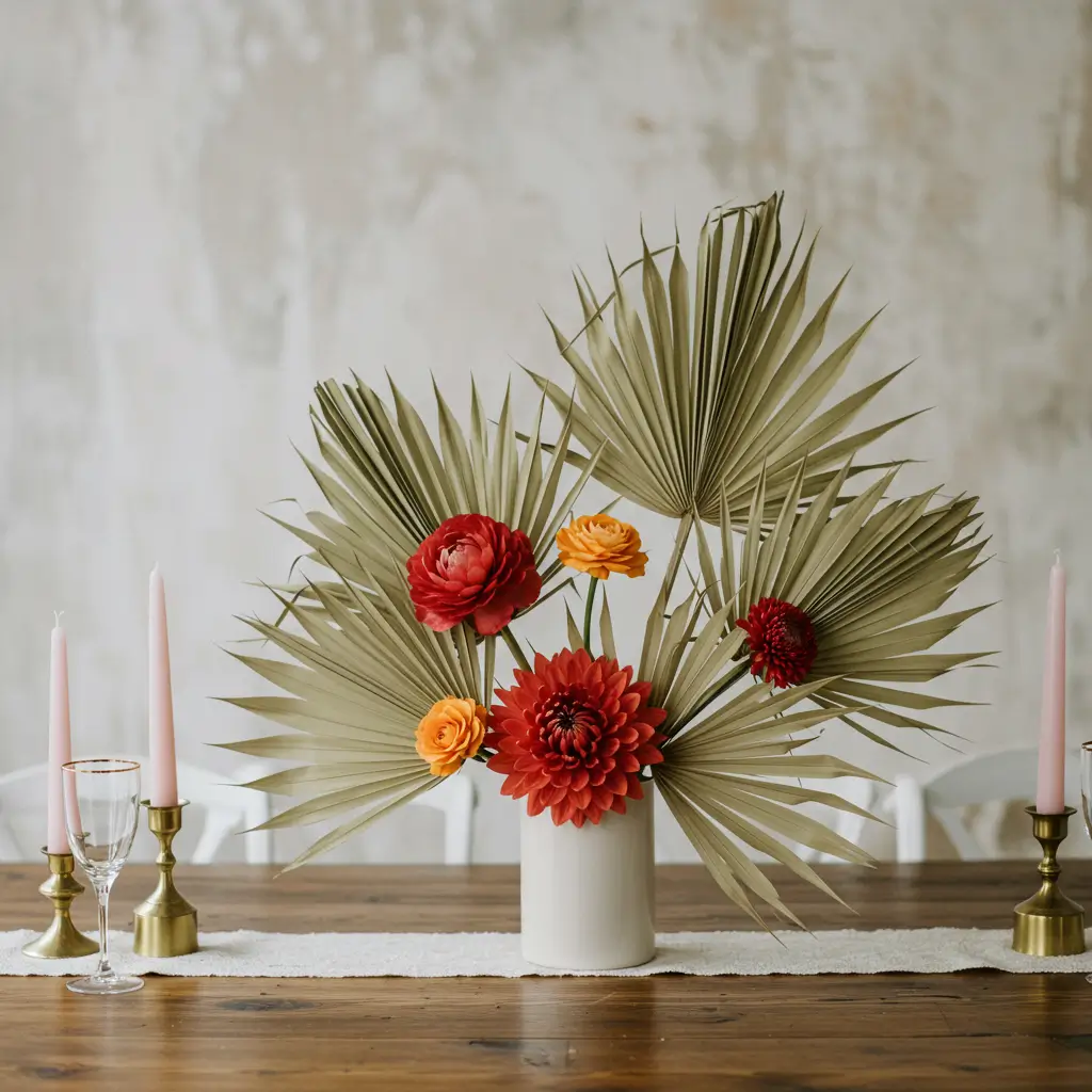 Minimal Pampas Grass Centerpieces