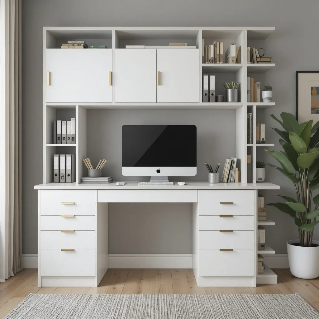 Minimalist Desk with Built In Storage