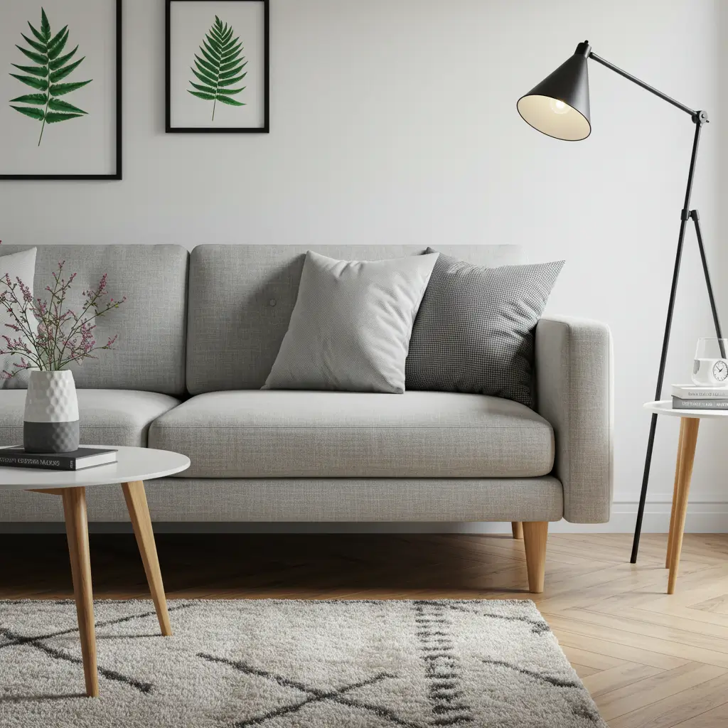 Minimalist Sofa with Wooden Legs