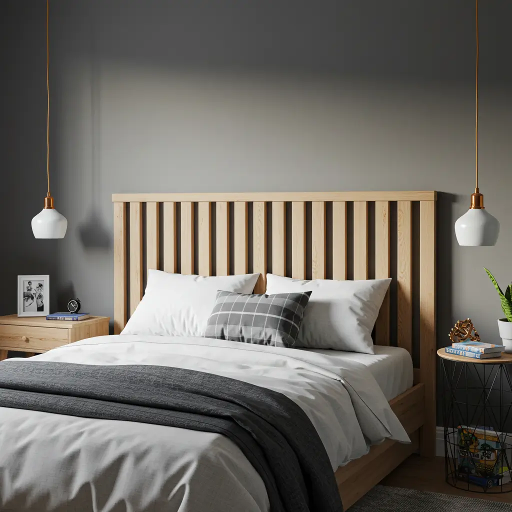 Minimalist Wooden Slat Headboards