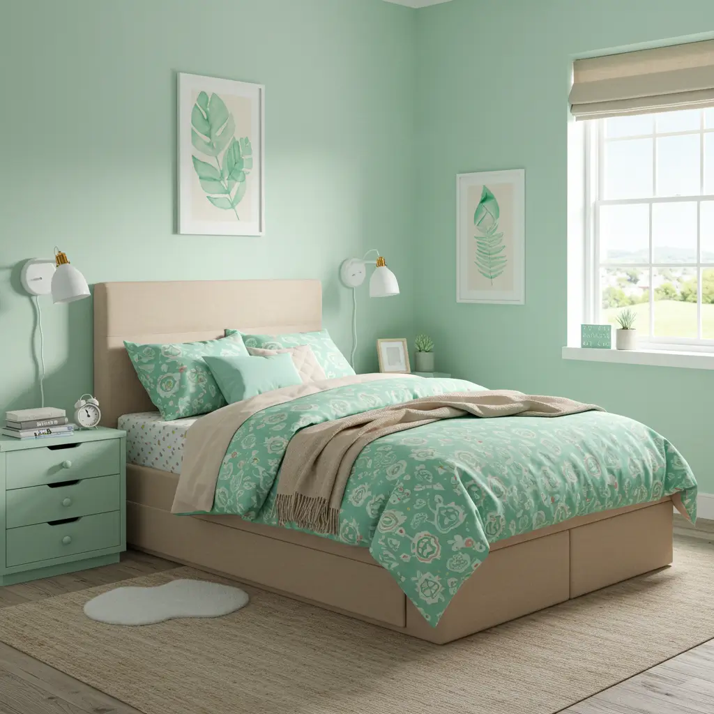Mint Green and Soft Beige