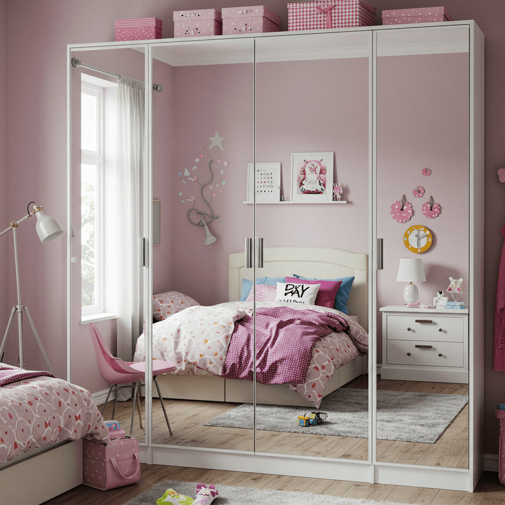 Mirror Finish Cupboards to Open Up the Room