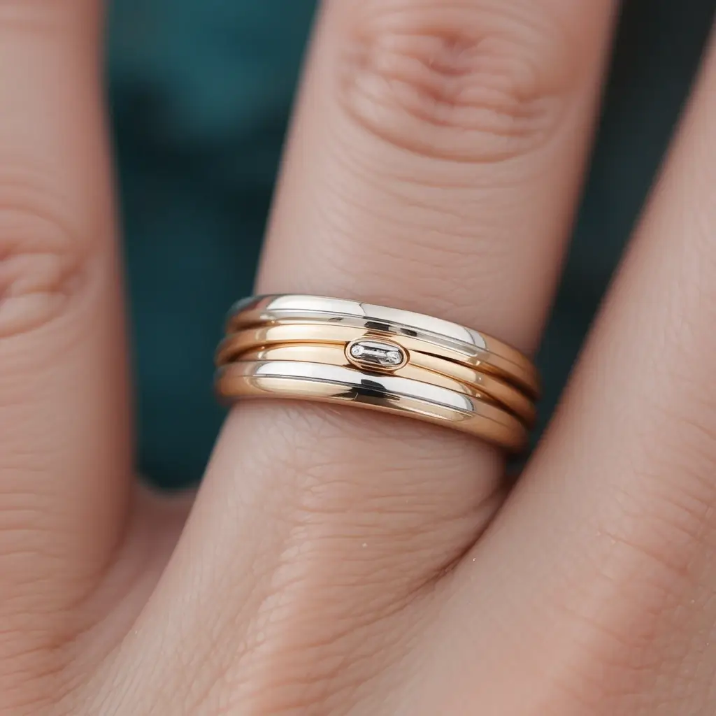 Mixed Metal Wedding Band