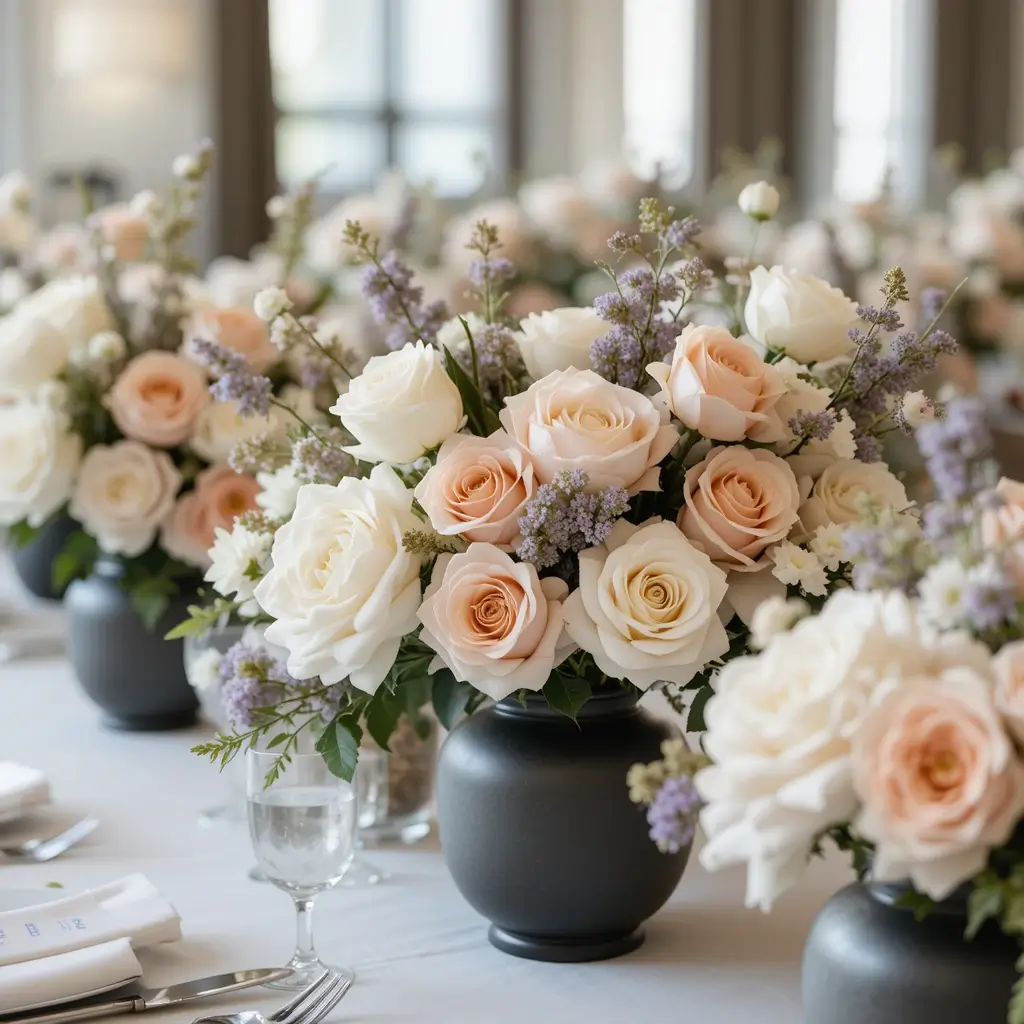 Monochrome Blooms in Matte Vases