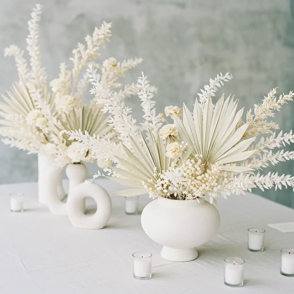 Monochrome White Roses on Linen