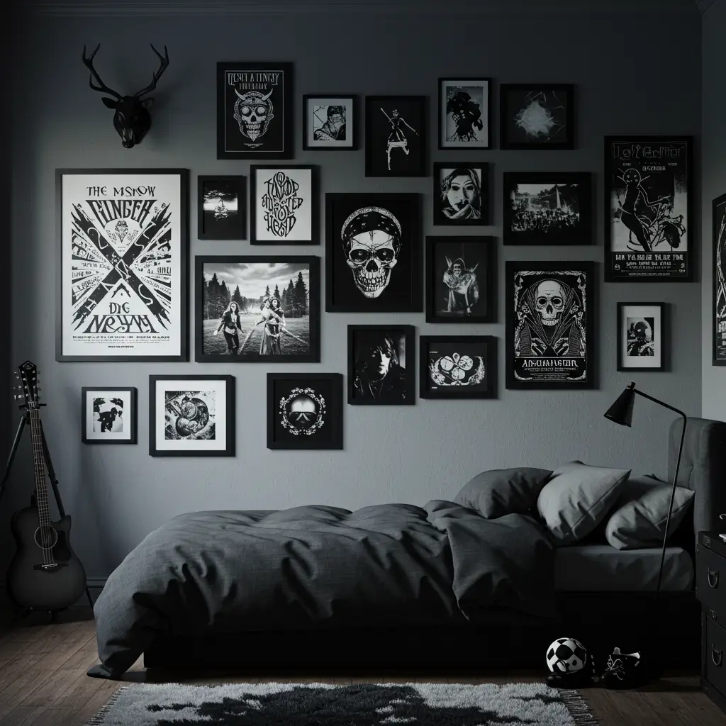 Moody Gallery Wall of Posters