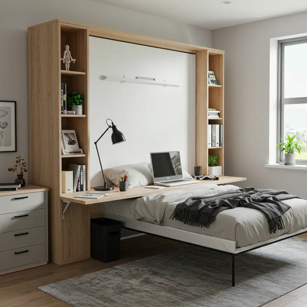 Murphy Bed with Built-In Desk