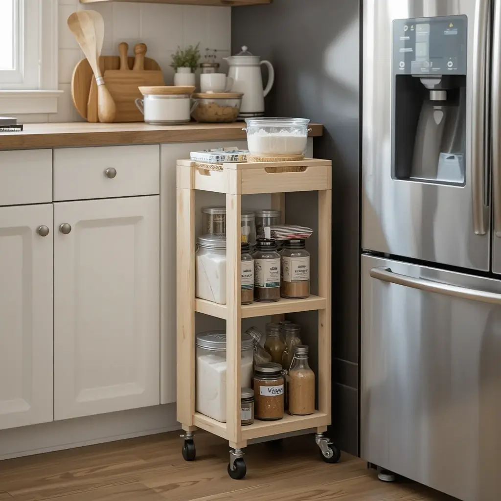 Narrow Rolling Cart for Baking Essentials