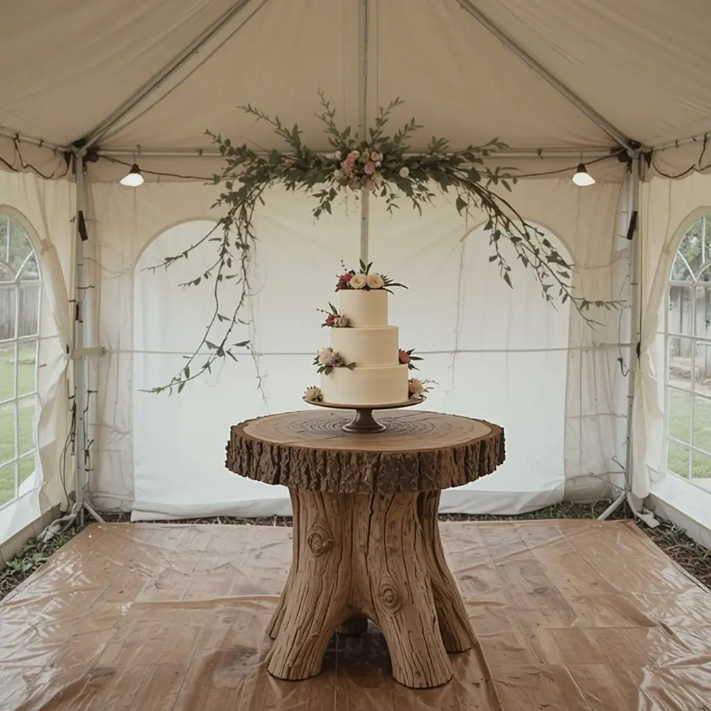 Natural Wood Cake Table