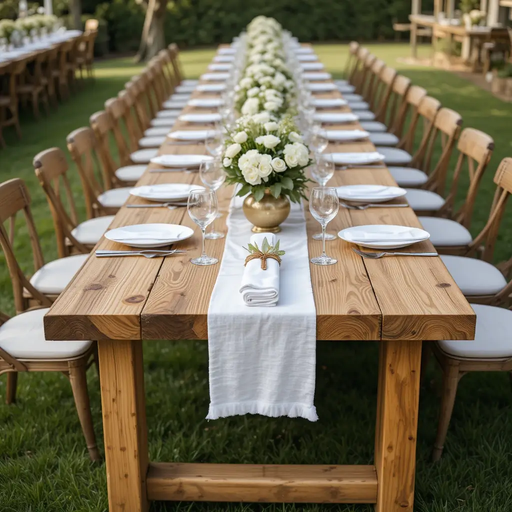 Natural Wood Table Without a Tablecloth