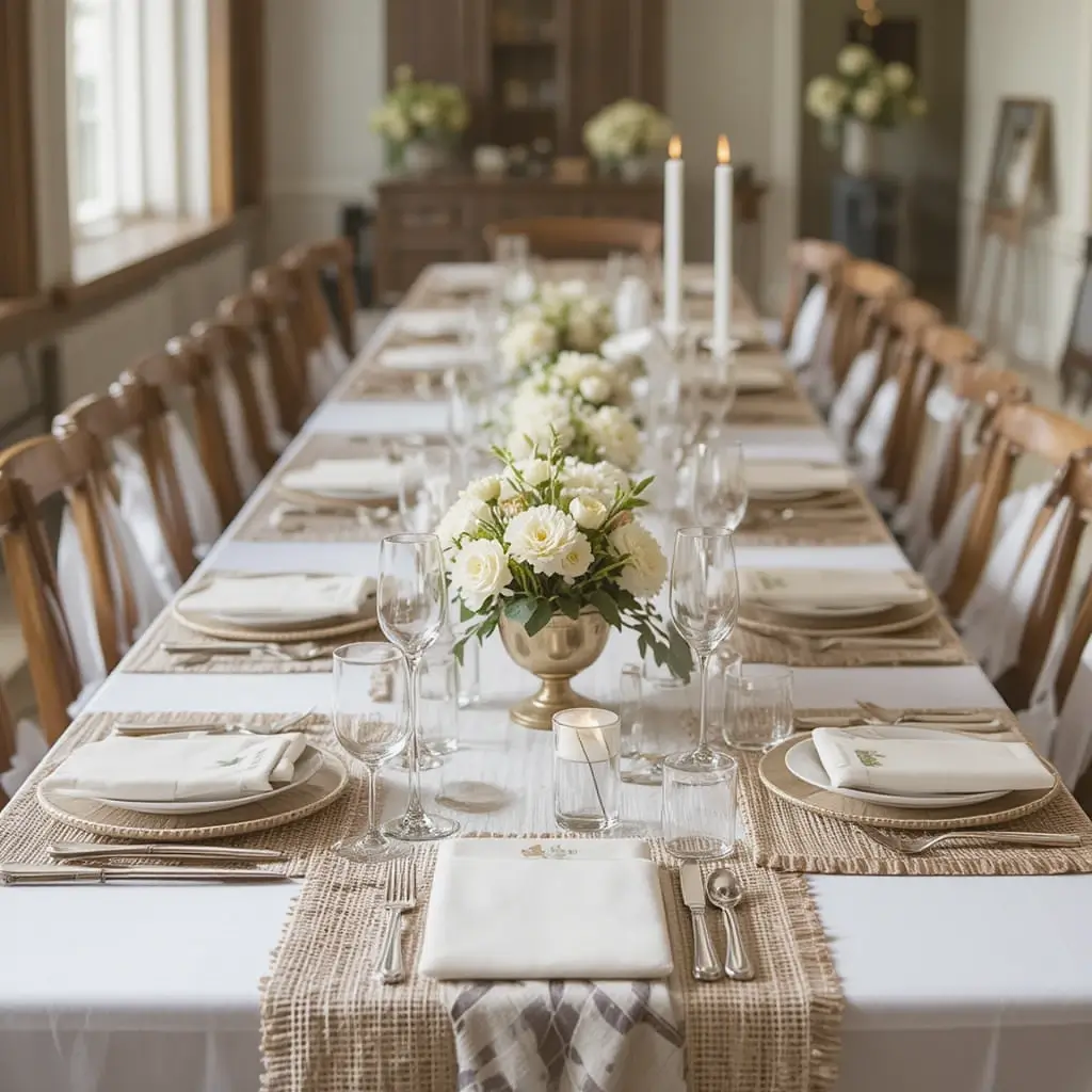 Neutral-Colored Table Mats Instead of Cloth