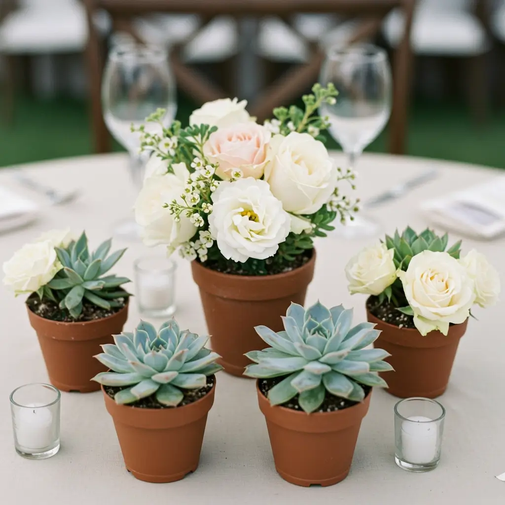 Neutral Rose Clusters in Terracotta
