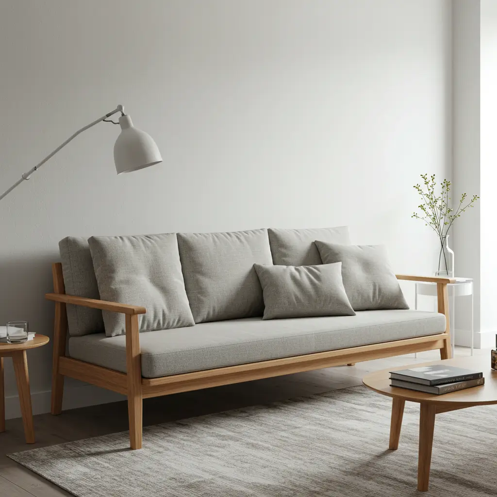 Neutral Toned Linen Sofa