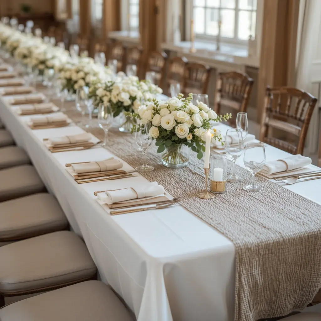 Neutral Toned Table Runners with Texture