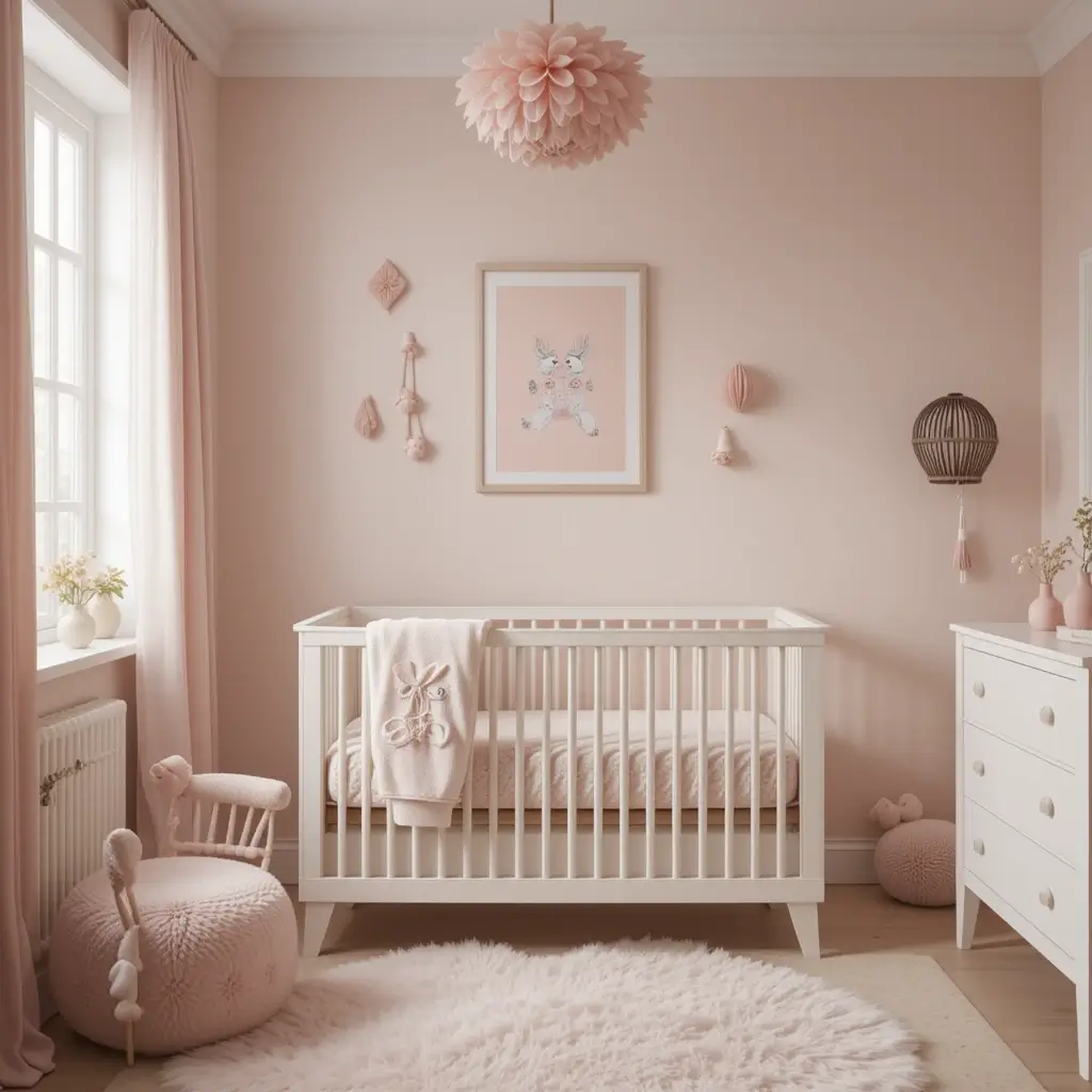 Neutral Walls with Pink Accents