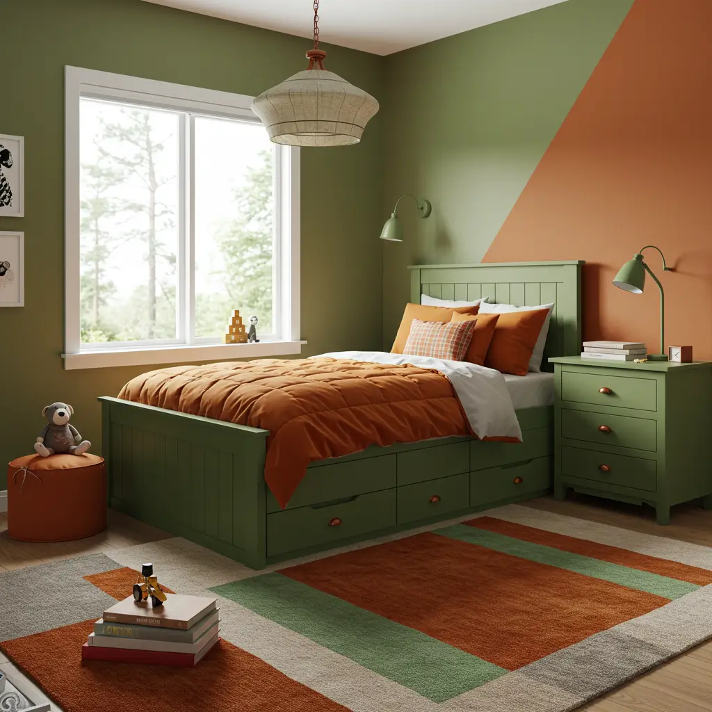 Olive Green and Burnt Orange