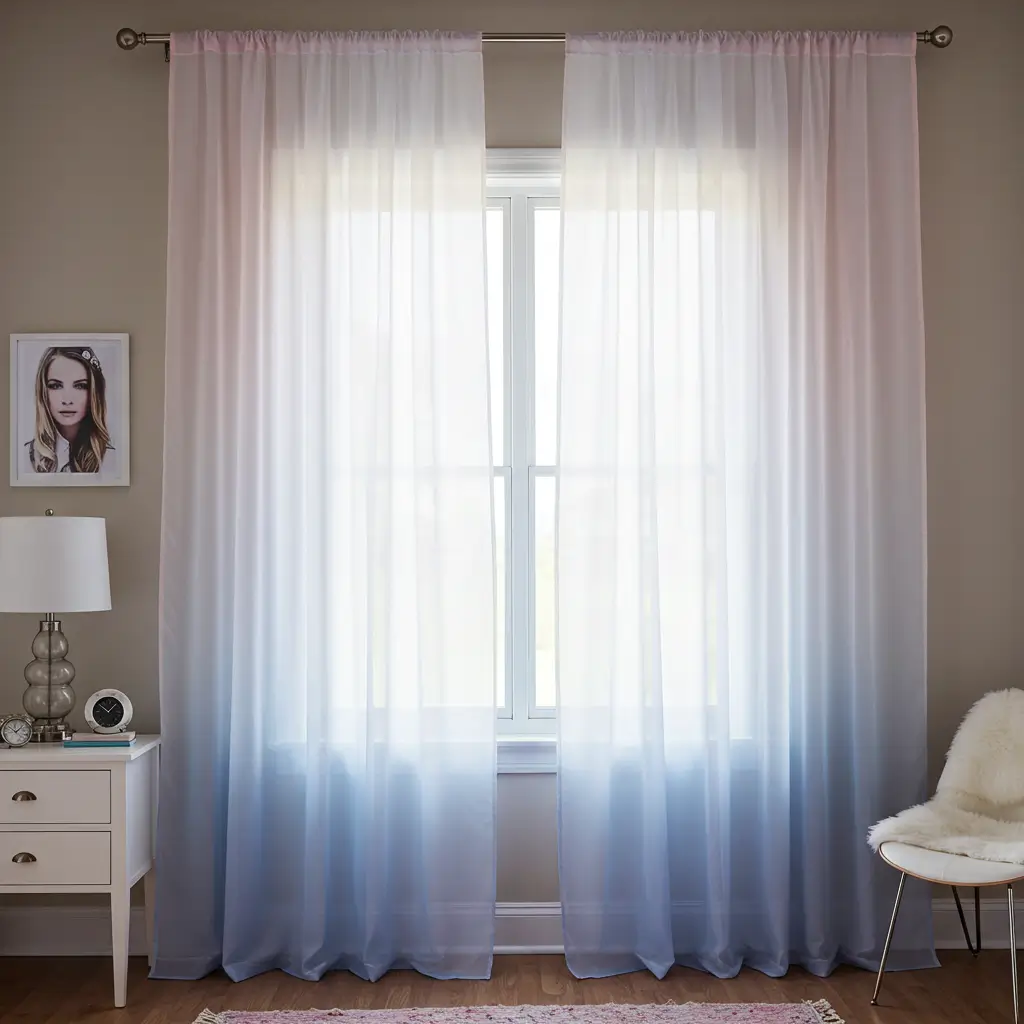 Ombre Curtain with Sheer Layers