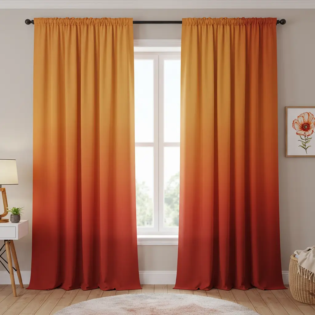 Ombre Curtains in Warm Tones