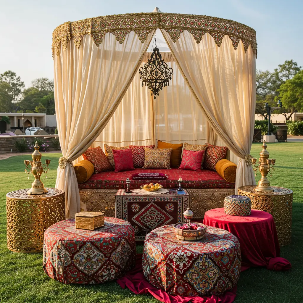 Opulent Henna Lounge Setup