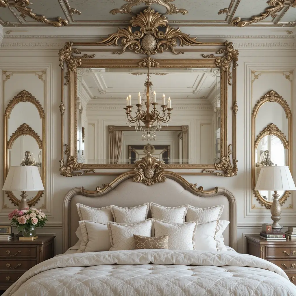 Ornate Vintage Mirror Ceiling for Timeless Romance