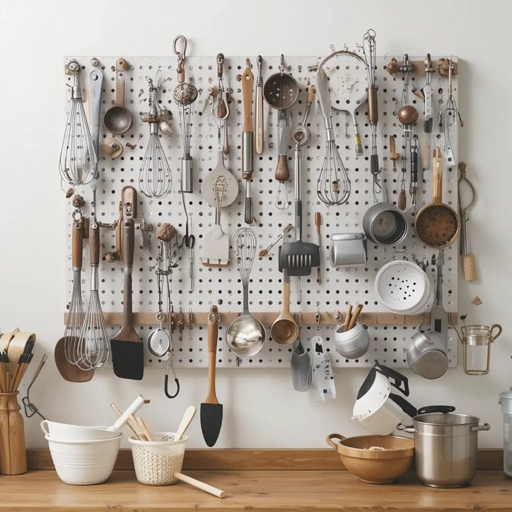 Pegboard Organizer for Baking Tools