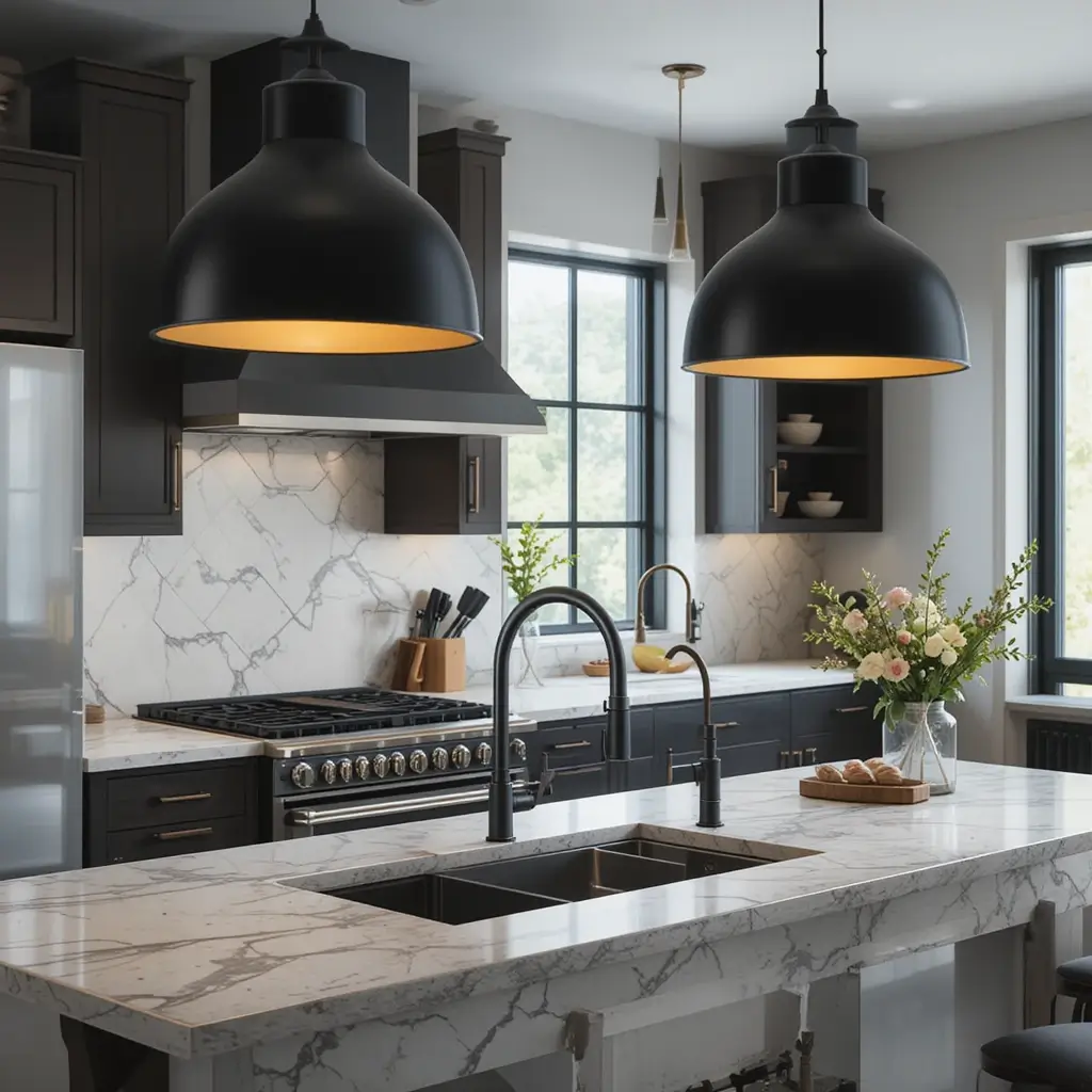 Pendant Lights with Matte Black Finishes