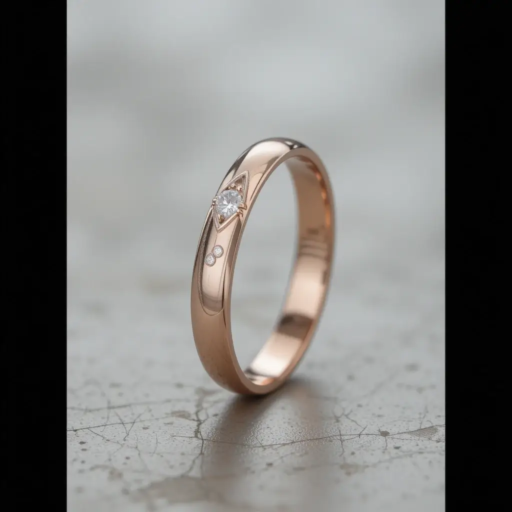 Petite Knife Edge Rose Gold Band