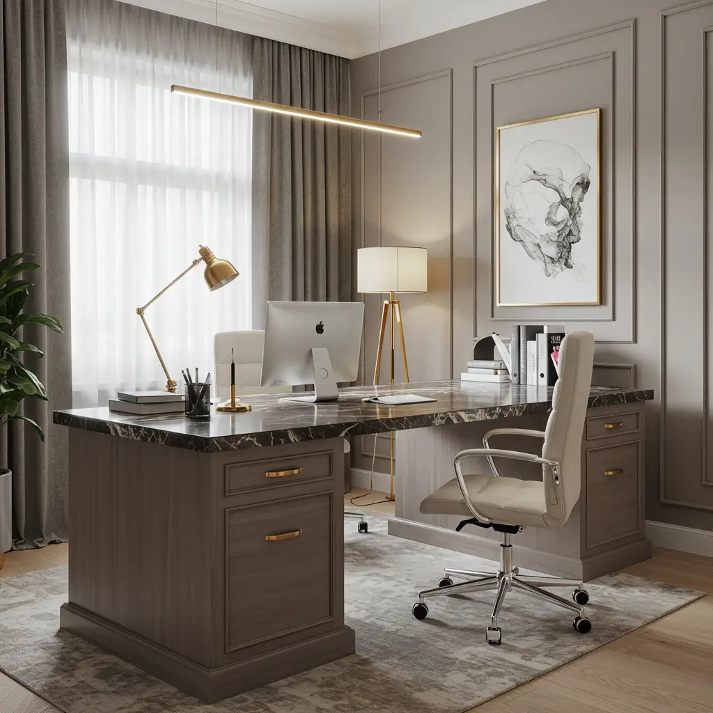 Polished Marble Desk Top