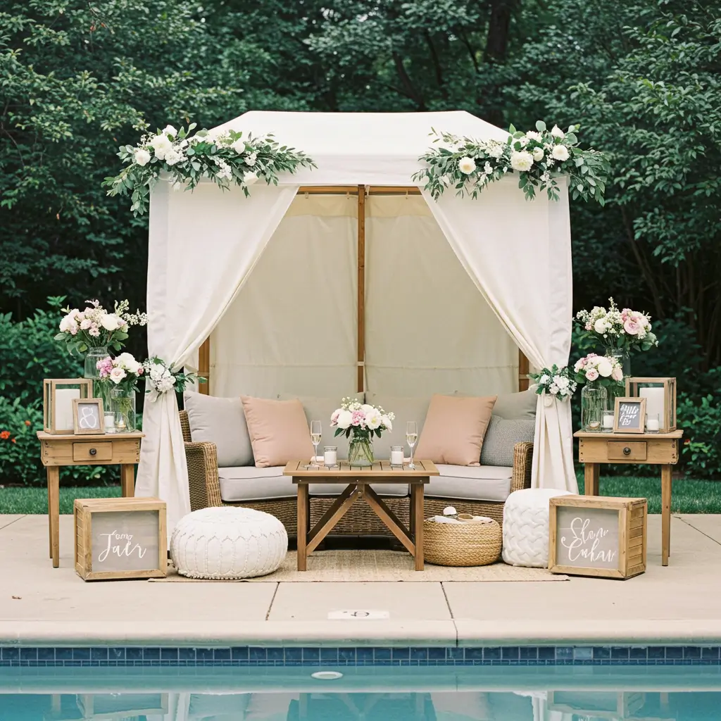 Pool Cabana for Bride and Groom