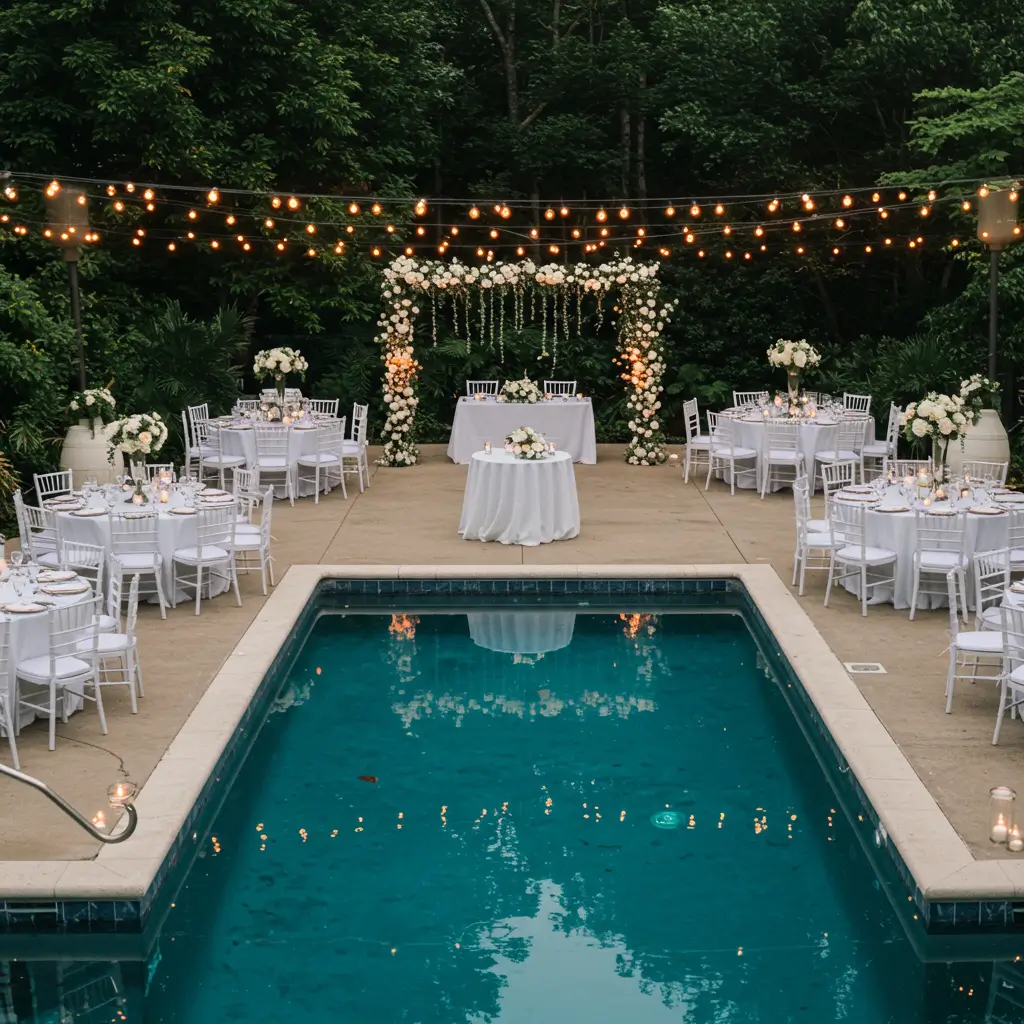 Pool Deck Reception Setup